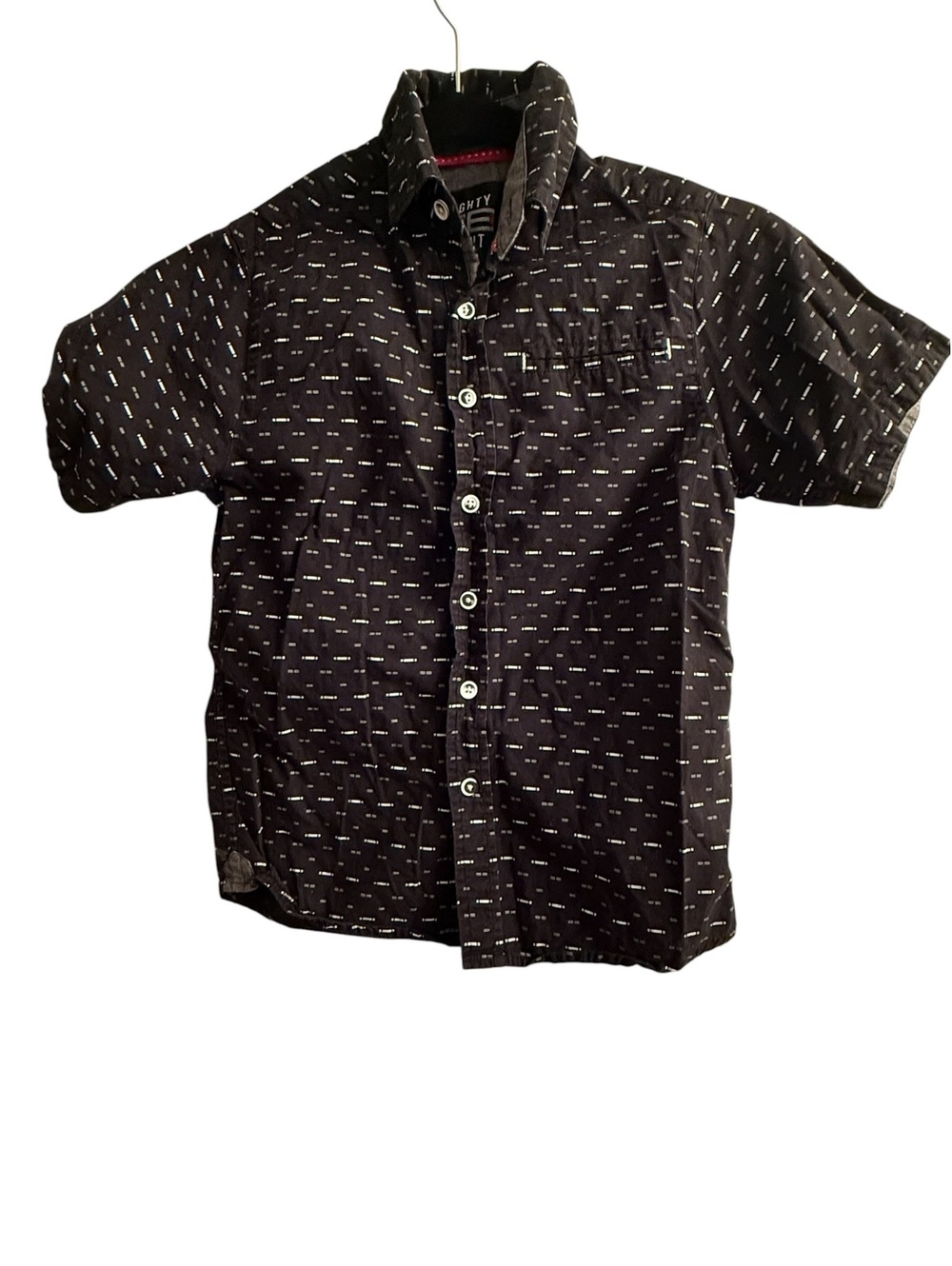 Eighty Eight Black Short Sleeve Button-Up Shirt Size 8